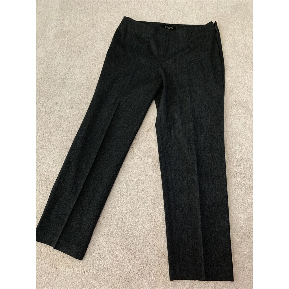 TALBOTS Size 10 Petite Polyester Spandex Heritage Pants Gray Dress Slacks